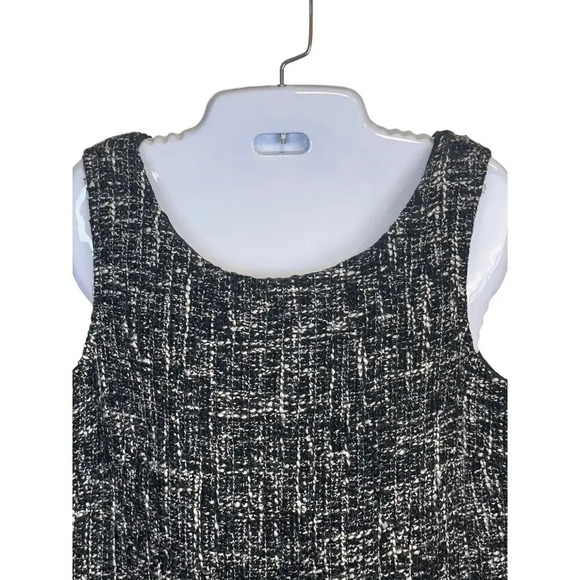 DANA BUCHMAN Sleeveless Black White Tweed Sheath Dress Women’s 8 - Picture 2 of 9